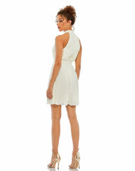 Daytime Dresses | Women Mac Duggal Pleated Halter Neck Mini Dress White