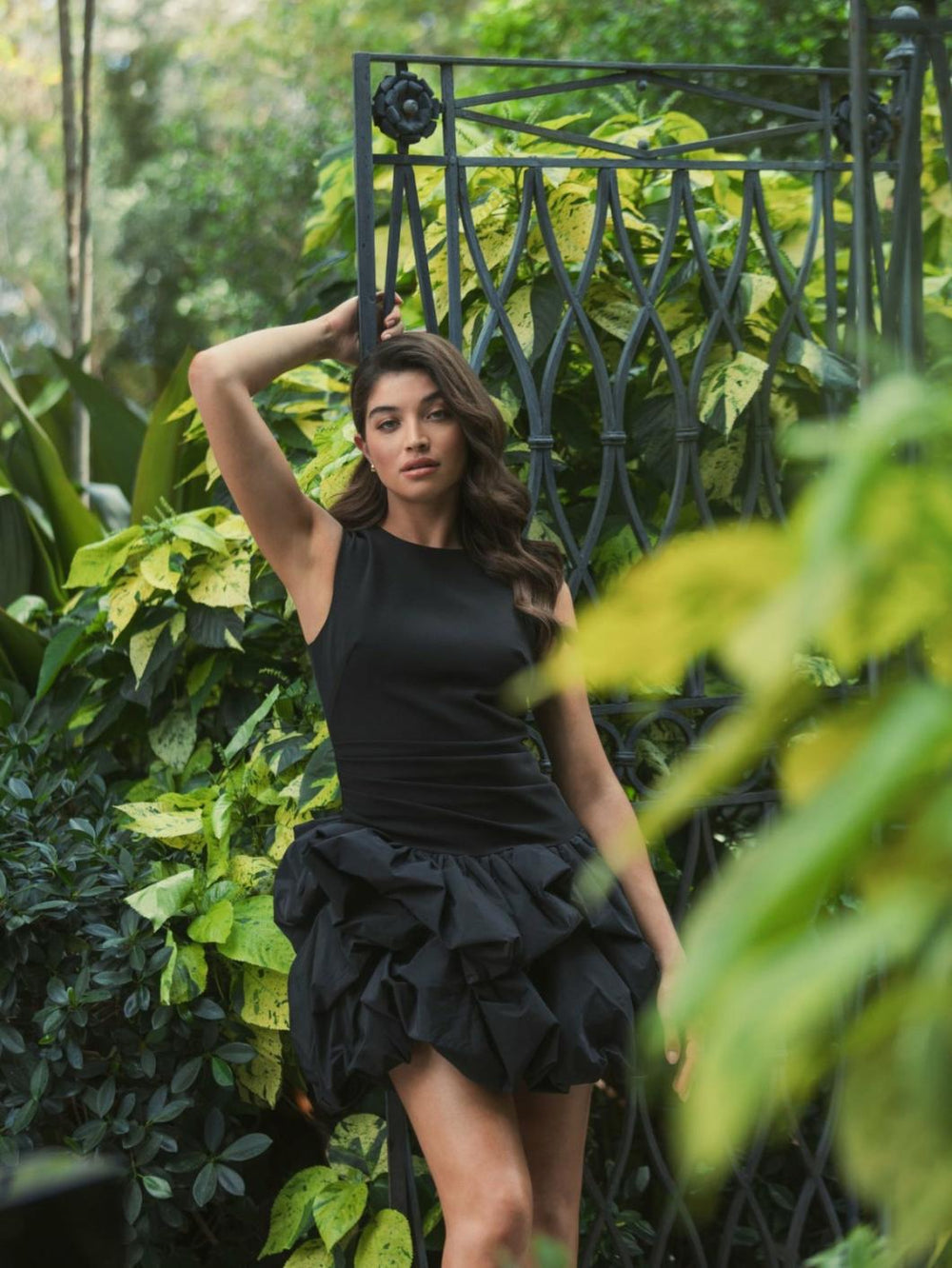 Daytime Dresses | Women Mac Duggal Sleeveless Crepe Bubble Skirt Mini Dress Black