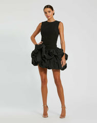 Daytime Dresses | Women Mac Duggal Sleeveless Crepe Bubble Skirt Mini Dress Black