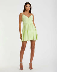 Daytime Dresses | Women Mac Duggal Spaghetti Strap Faux Wrap Dress Fuchsia