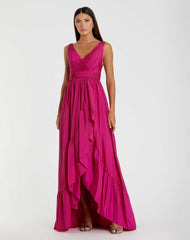 Daytime Dresses | Women Mac Duggal Taffeta High Low Ruffle Gown Black