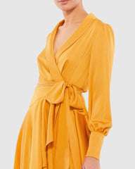 Daytime Dresses | Women Mac Duggal Yellow Short Wrap Dress Marigold