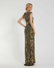 Evening Gowns | Women Mac Duggal Black High Neck Sleeveless Beaded Fringe Fitted Gown Black Gold