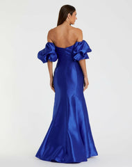 Evening Gowns | Women Mac Duggal Blue Sweetheart Off The Shoulder Puff Sleeve Gown Royal Blue
