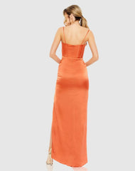 Evening Gowns | Women Mac Duggal Bustier Side Ruched Bodycon Gown Burnt Orange