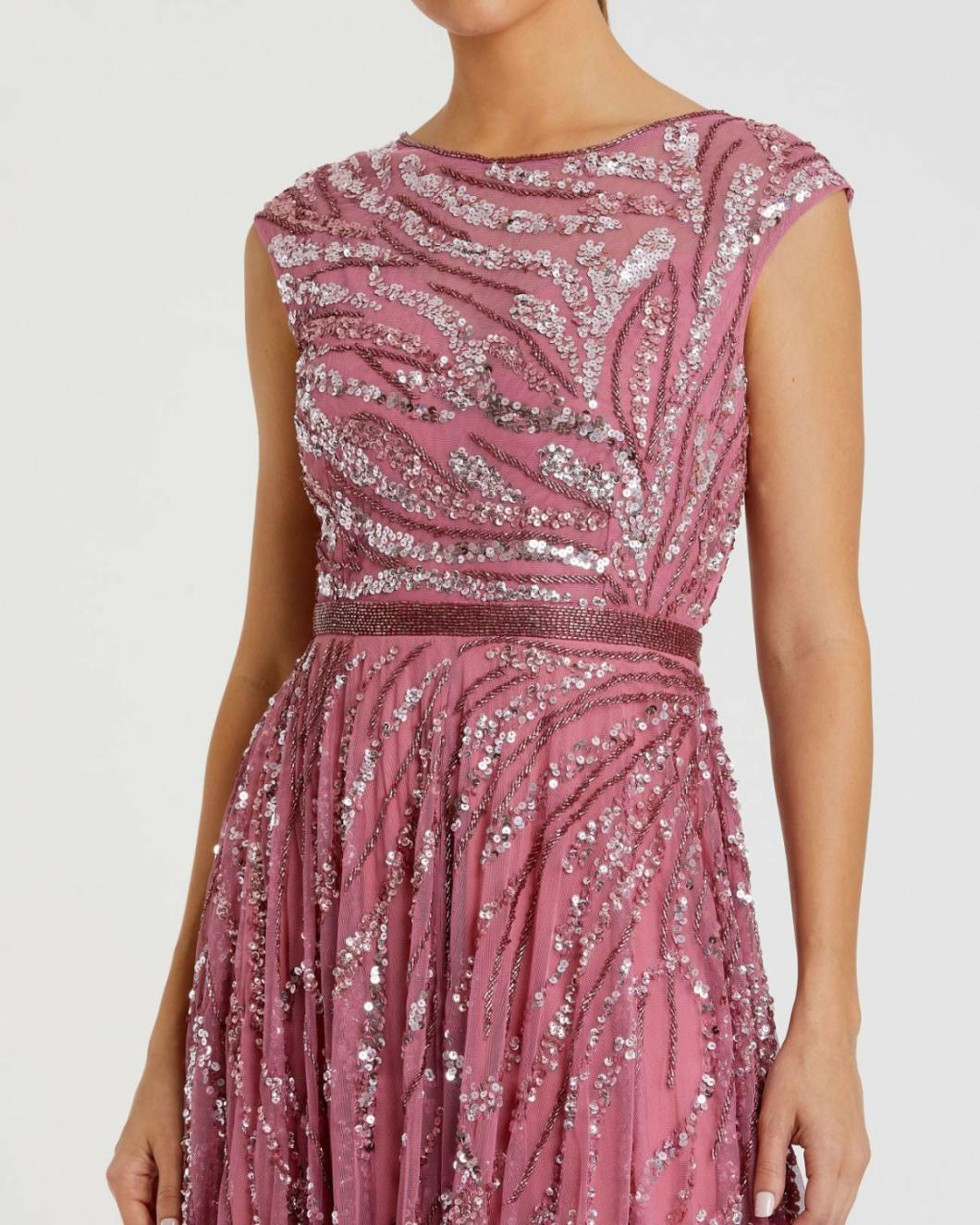 Evening Gowns | Women Mac Duggal Cap Sleeve Embellished Evening Gown Plum