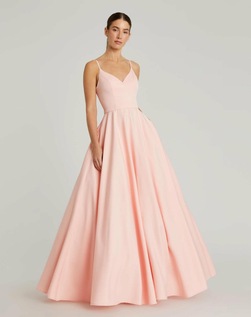 Evening Gowns | Women Mac Duggal Classic A-Line V-Neck Ballgown Blush