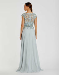 Evening Gowns | Women Mac Duggal Embellished Cap Sleeve Bodice Flowy Gown Seamist