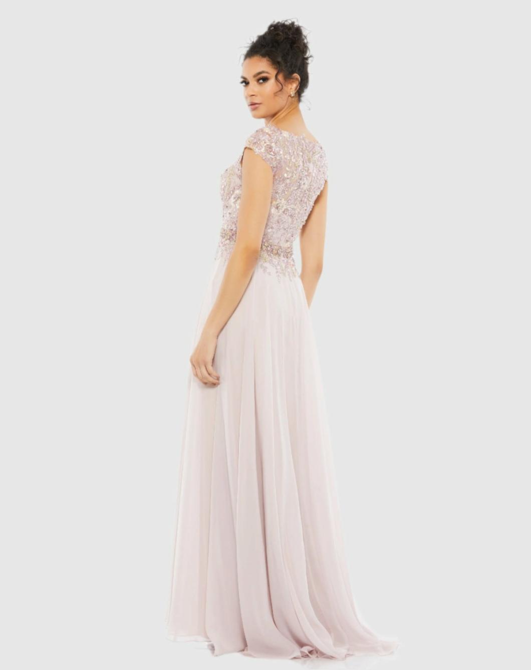 Evening Gowns | Women Mac Duggal Embellished Cap Sleeve Bodice Flowy Gown Seamist