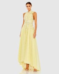 Evening Gowns | Women Mac Duggal Embellished High Neck Sleeveless A Line Gown Lemon