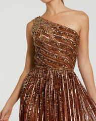 Evening Gowns | Women Mac Duggal Embellished One Shoulder A-Line Gown Copper