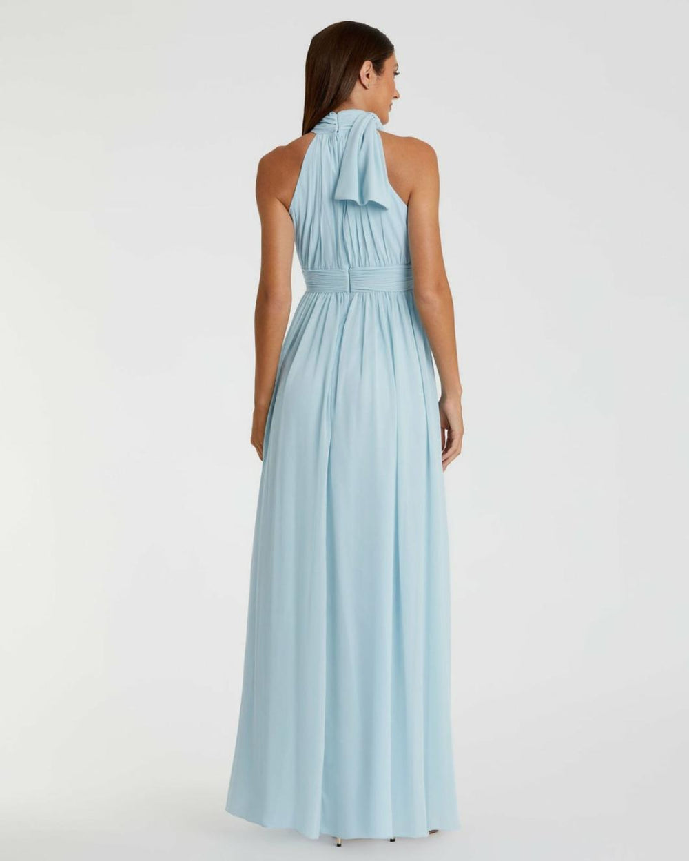 Evening Gowns | Women Mac Duggal High Neck Chiffon Gown Powder Blue