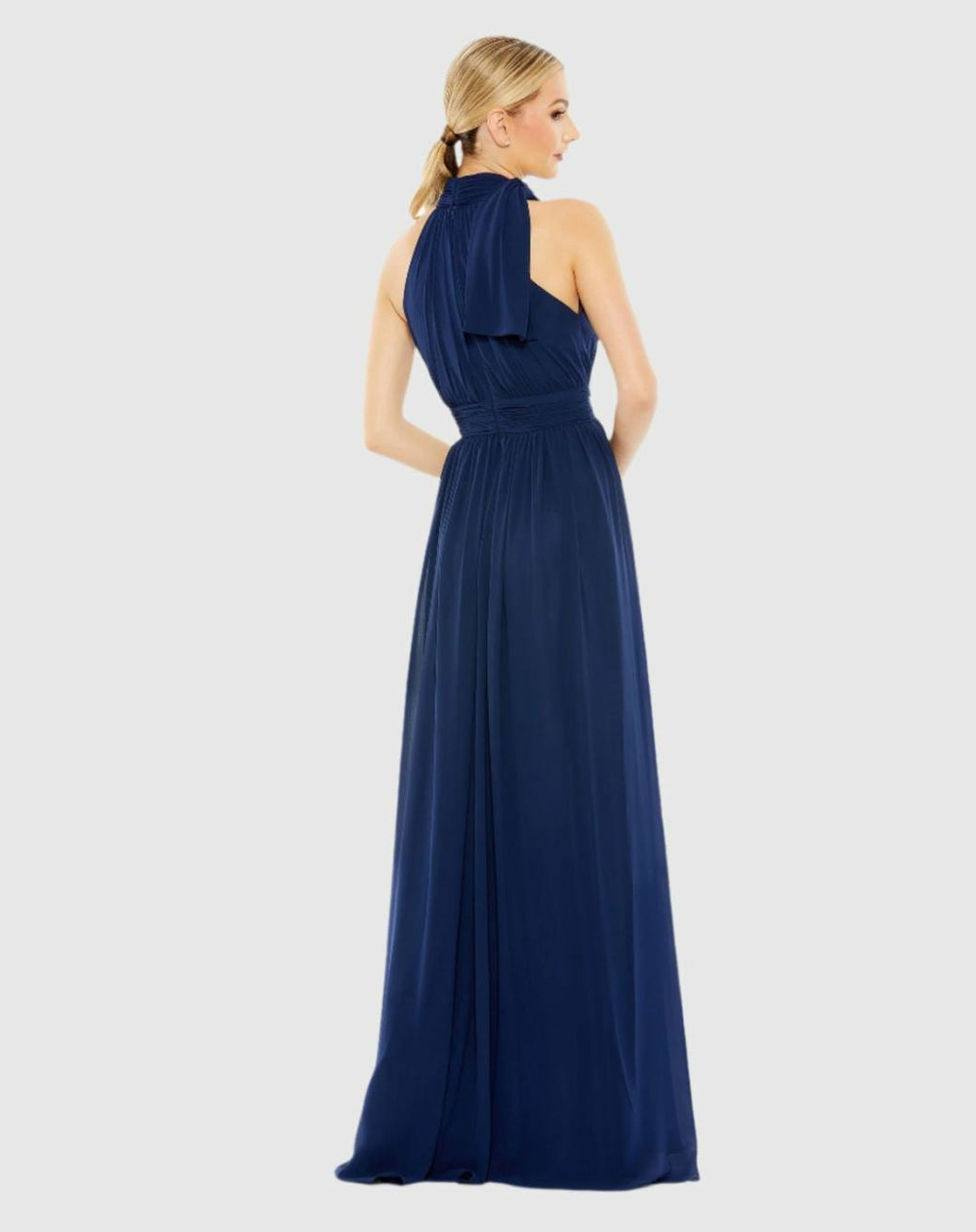 Evening Gowns | Women Mac Duggal High Neck Chiffon Gown Powder Blue