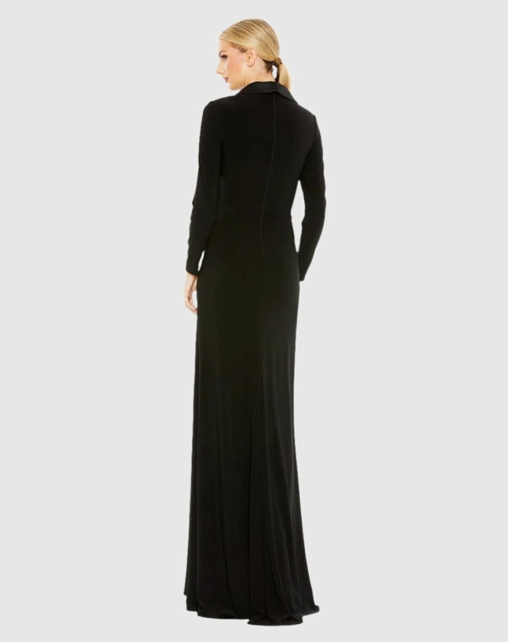 Evening Gowns | Women Mac Duggal Long Sleeve Faux Tuxedo Gown Black