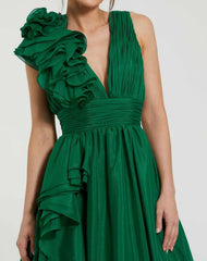 Evening Gowns | Women Mac Duggal Ruffle Detailed Evening Dress Emerald