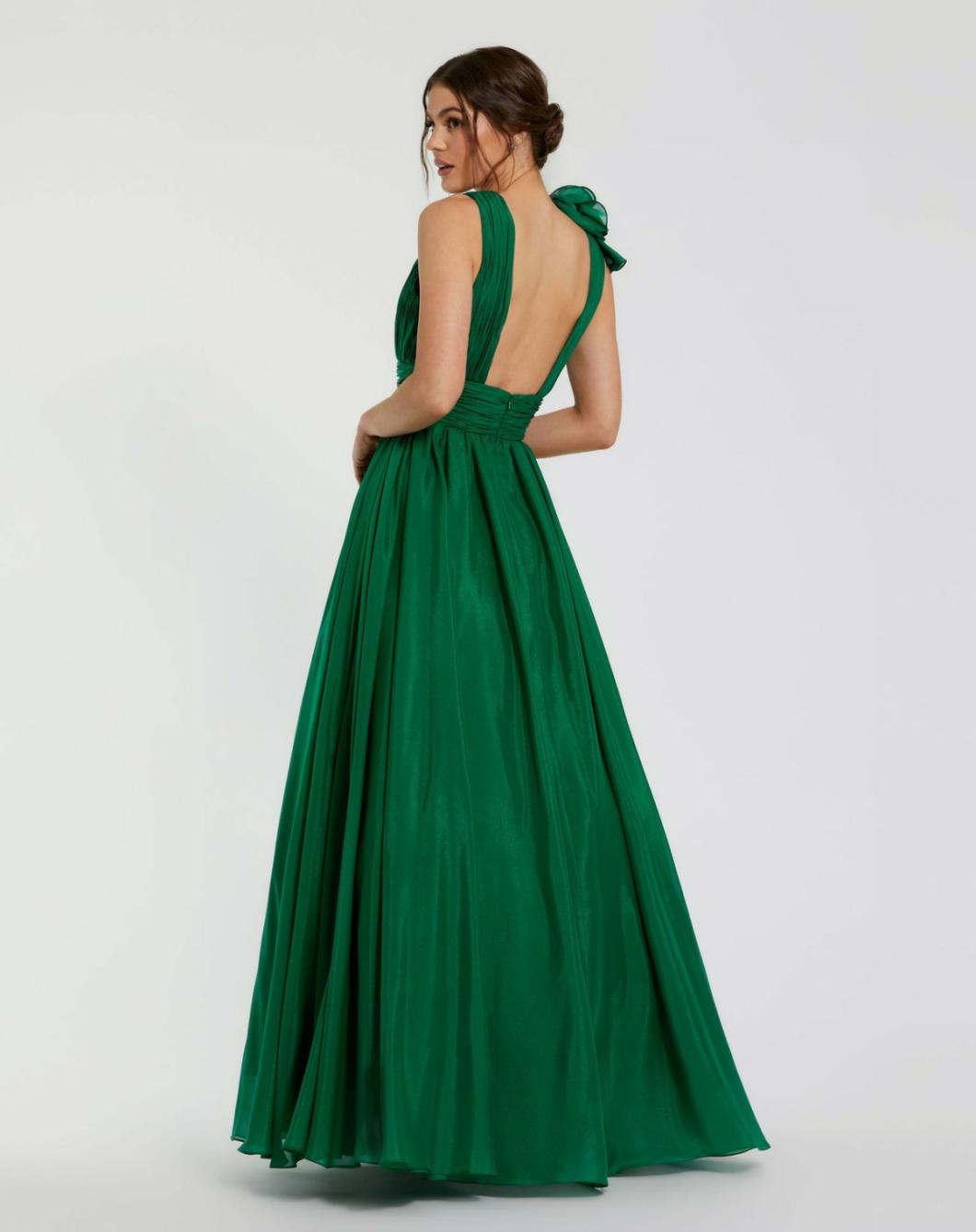 Evening Gowns | Women Mac Duggal Ruffle Detailed Evening Dress Emerald