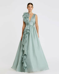 Evening Gowns | Women Mac Duggal Ruffle Detailed Evening Dress Mint