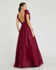 Evening Gowns | Women Mac Duggal Ruffle Detailed Evening Dress Wine