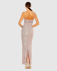 Evening Gowns | Women Mac Duggal Sequined Strapless Faux Bow Column Gown Rose Pink