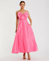 Evening Gowns | Women Mac Duggal Strapless Ballgown With Bow Detail Dress Candy Pink