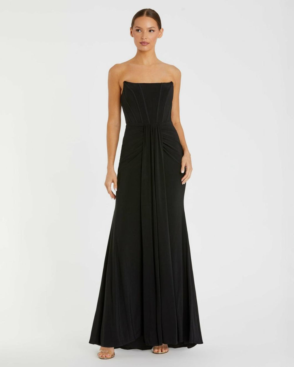 Evening Gowns | Women Mac Duggal Strapless Sweetheart Jersey Dress With Waist Detail Black
