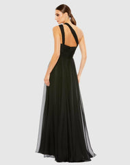 Evening Gowns | Women Mac Duggal Strappy One Shoulder A Line Gown Black