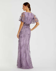 Evening Gowns | Women Mac Duggal Vintage Flutter Sleeve Evening Gown Vintage Lilac