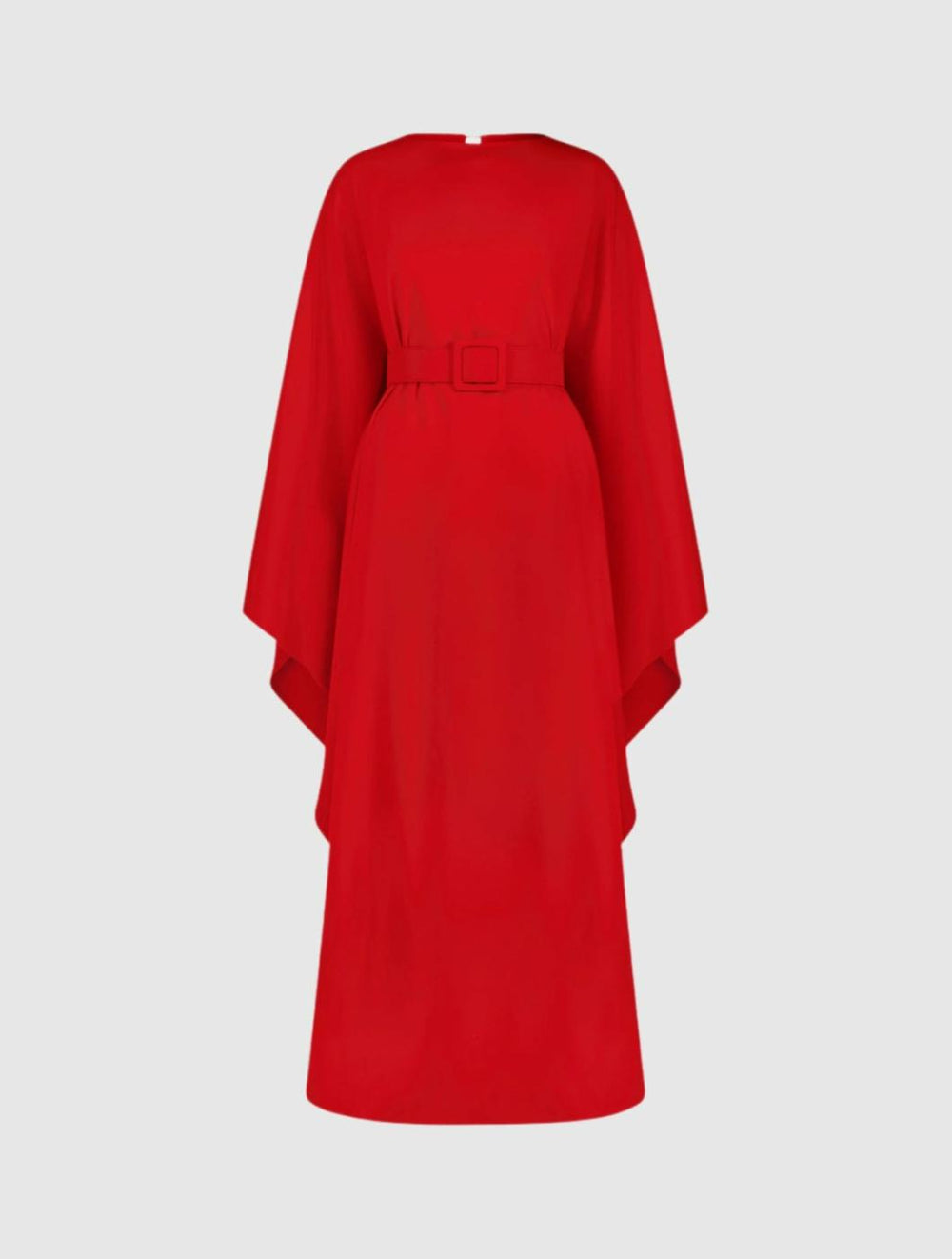 Every Day Dresses | Women Mac Duggal Crepe Boat Neck Caftan Maxi Dress With Belt Cherry