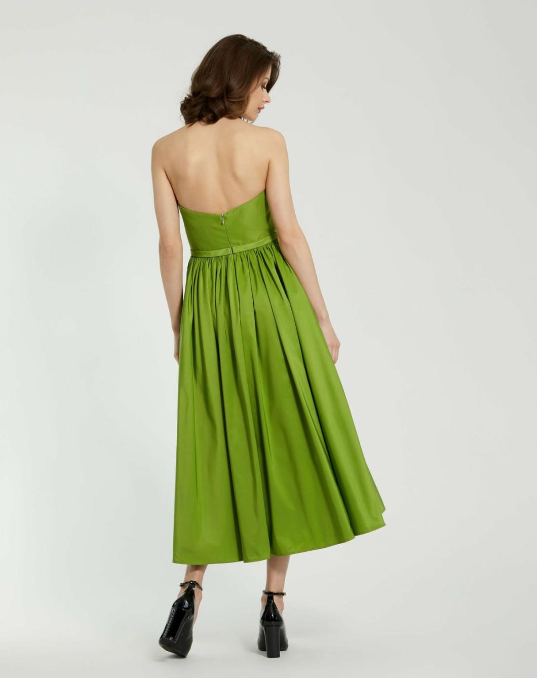 Every Day Dresses | Women Mac Duggal Faille Strapless A Line Midi Dress With 3D Rose Pear