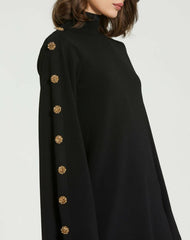 Every Day Dresses | Women Mac Duggal Long Sleeve Mini Knit Dress With Sleeve Detail Black