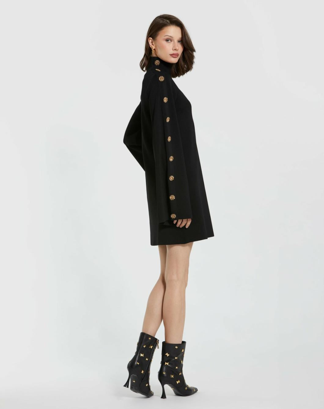 Every Day Dresses | Women Mac Duggal Long Sleeve Mini Knit Dress With Sleeve Detail Black
