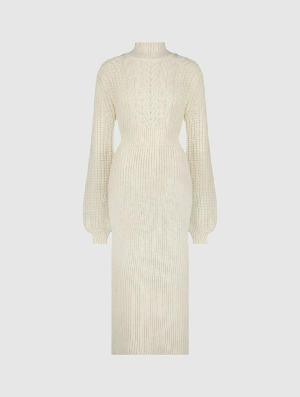 Every Day Dresses | Women Mac Duggal Long Sleeve Turtle Neck Knit Midi Dress Ecru
