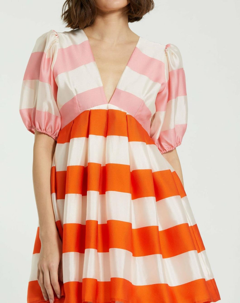 Every Day Dresses | Women Mac Duggal Organza Striped Balloon Sleeve Mini Dress Sunset