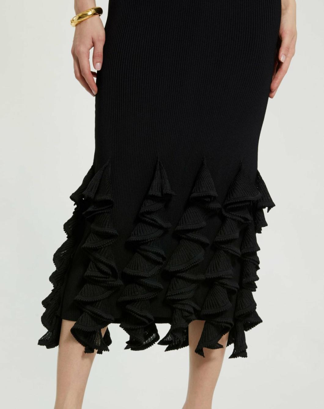 Every Day Dresses | Women Mac Duggal Rib Knit Sleeveless Midi Dress With Ruffle Hem Black