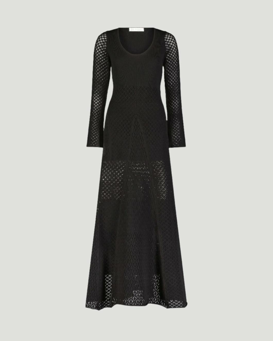 Every Day Dresses | Women Mac Duggal Scoop Neck Long Sleeve Knit Maxi Dress Black