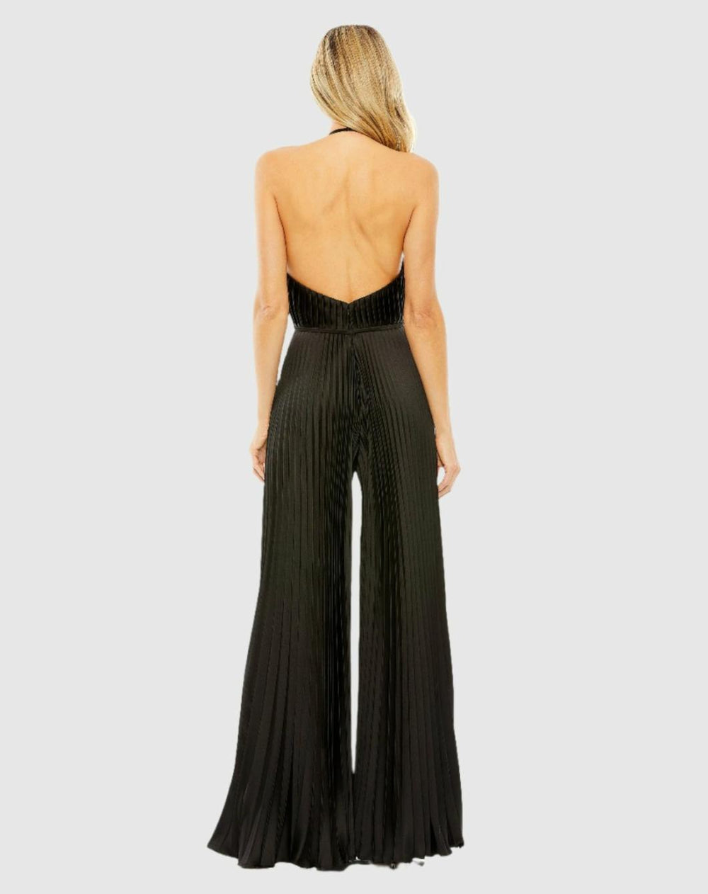 Jumpsuits &amp; Rompers | Women Mac Duggal Halter Neck Keyhole Detail Pleated Jumpsuit Black