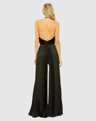 Jumpsuits &amp; Rompers | Women Mac Duggal Halter Neck Keyhole Detail Pleated Jumpsuit Black