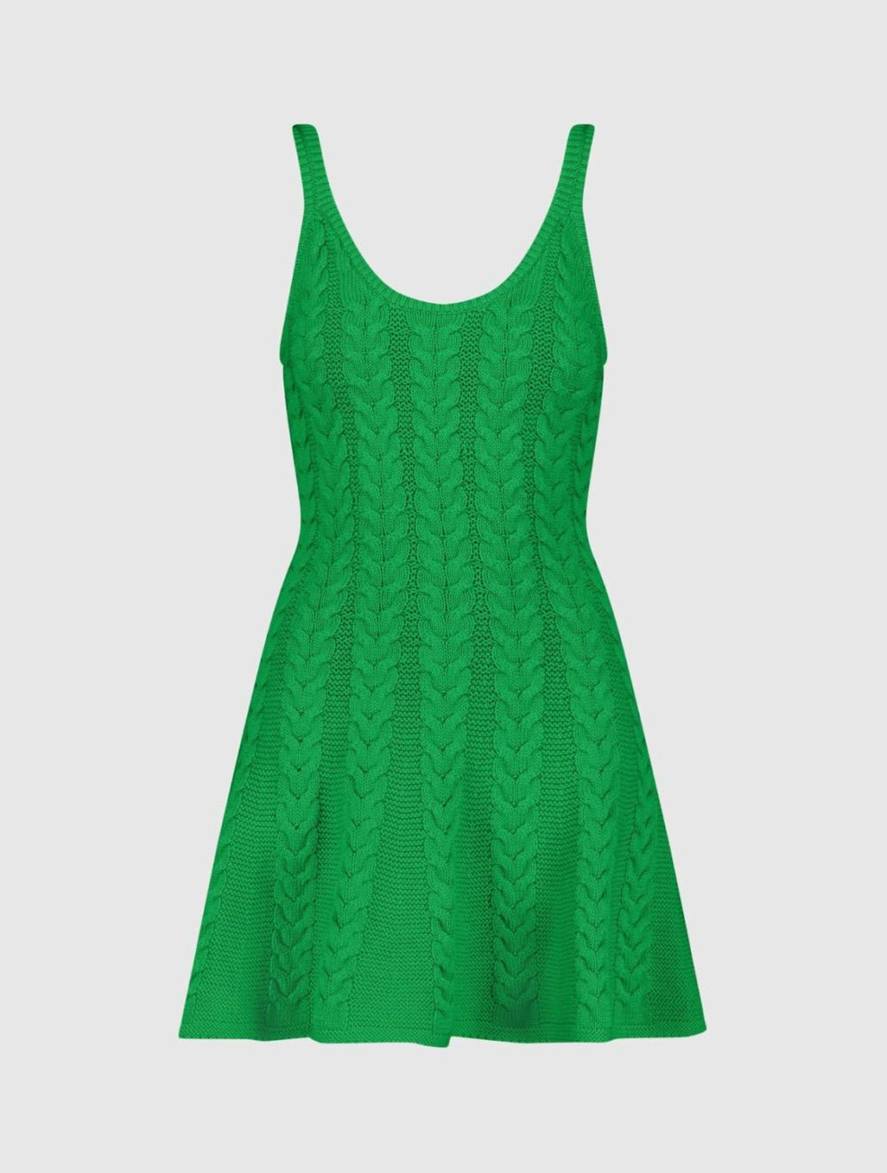 Knitwear | Women Mac Duggal Green Sleeveless Cable Knit Fit And Flare Mini Tank Dress Spring Green