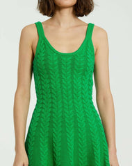 Knitwear | Women Mac Duggal Green Sleeveless Cable Knit Fit And Flare Mini Tank Dress Spring Green