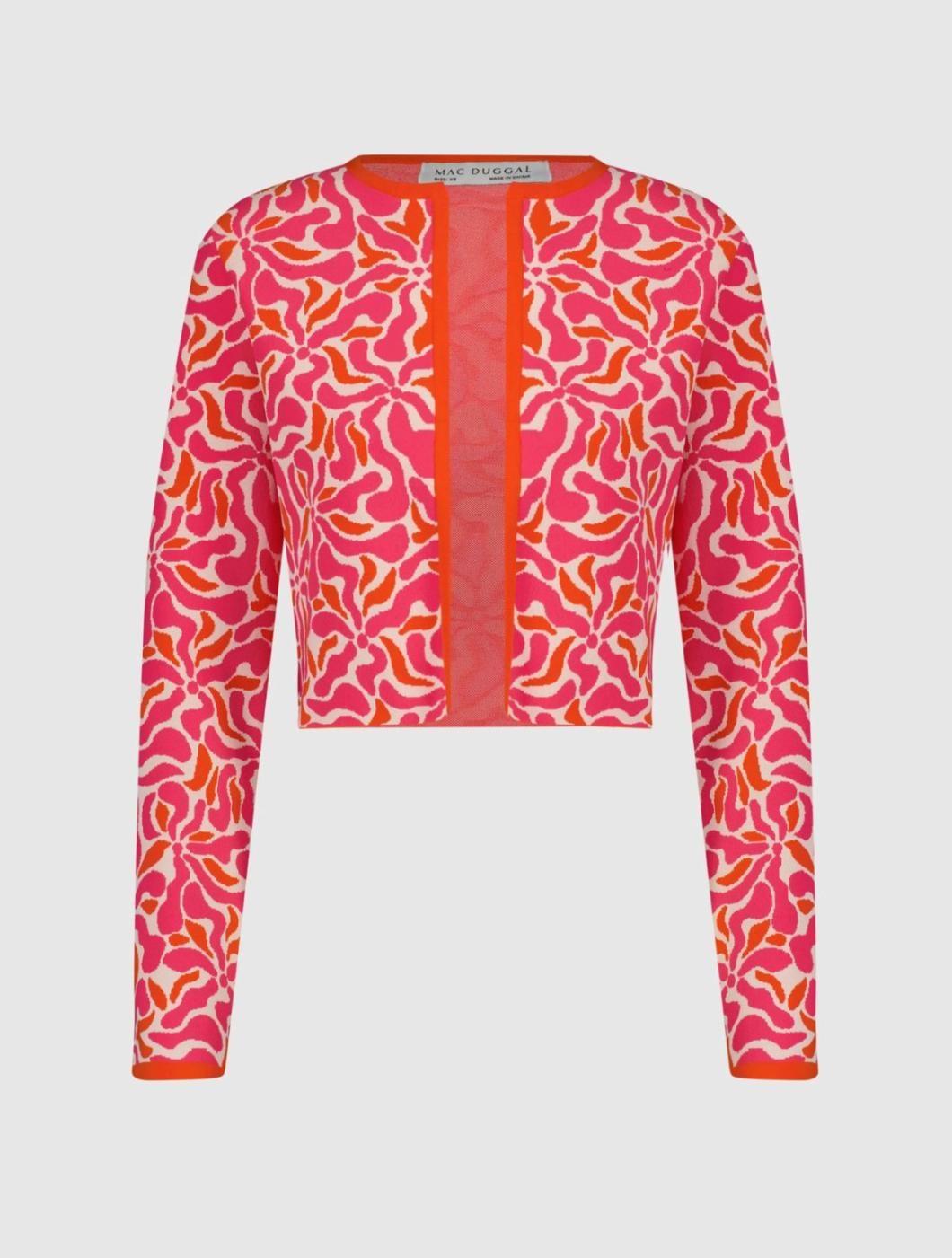 Knitwear | Women Mac Duggal Long Sleeve Knit Floral Cardigan - FINAL SALE Sunset Multi