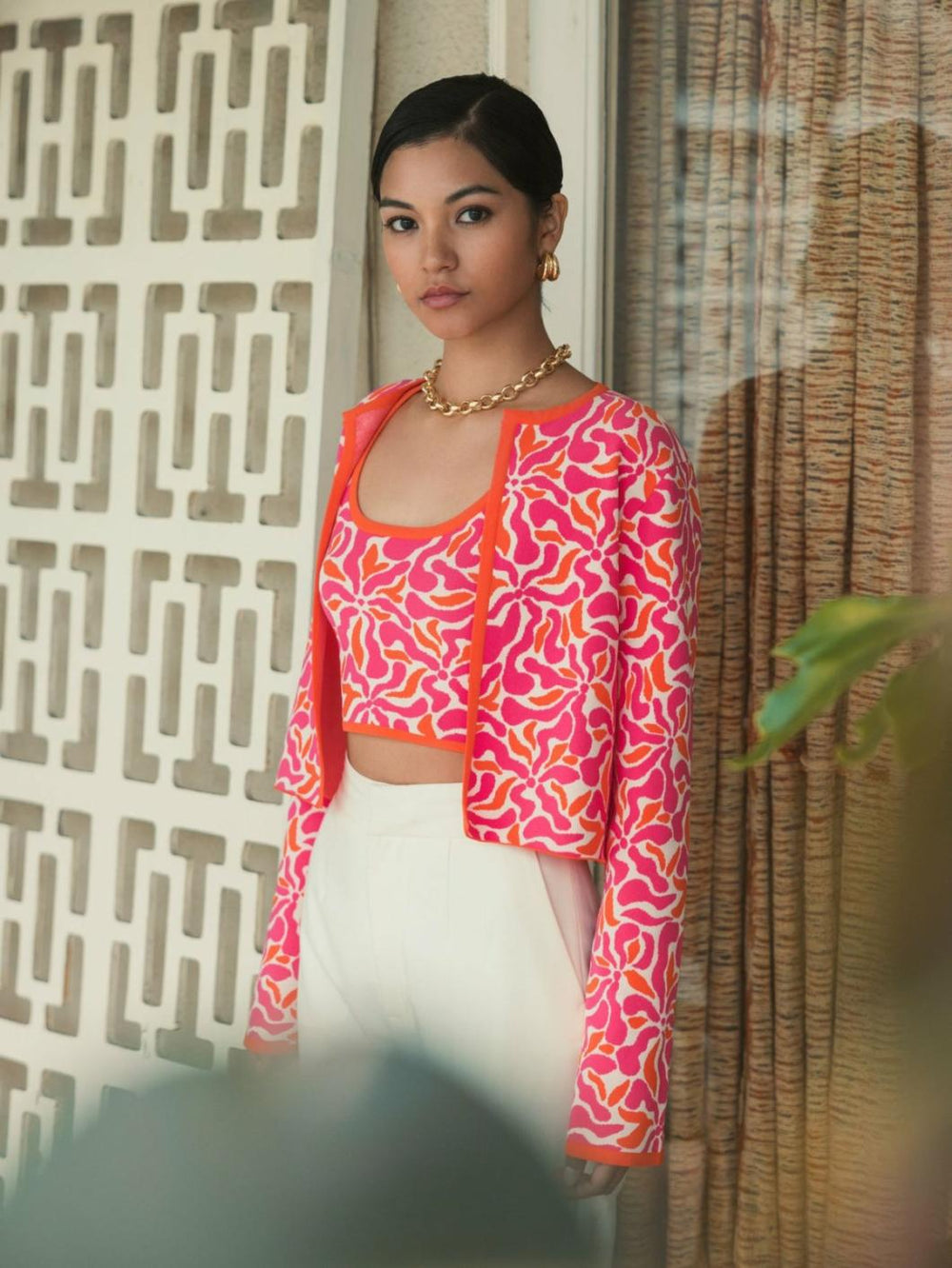 Knitwear | Women Mac Duggal Long Sleeve Knit Floral Cardigan - FINAL SALE Sunset Multi