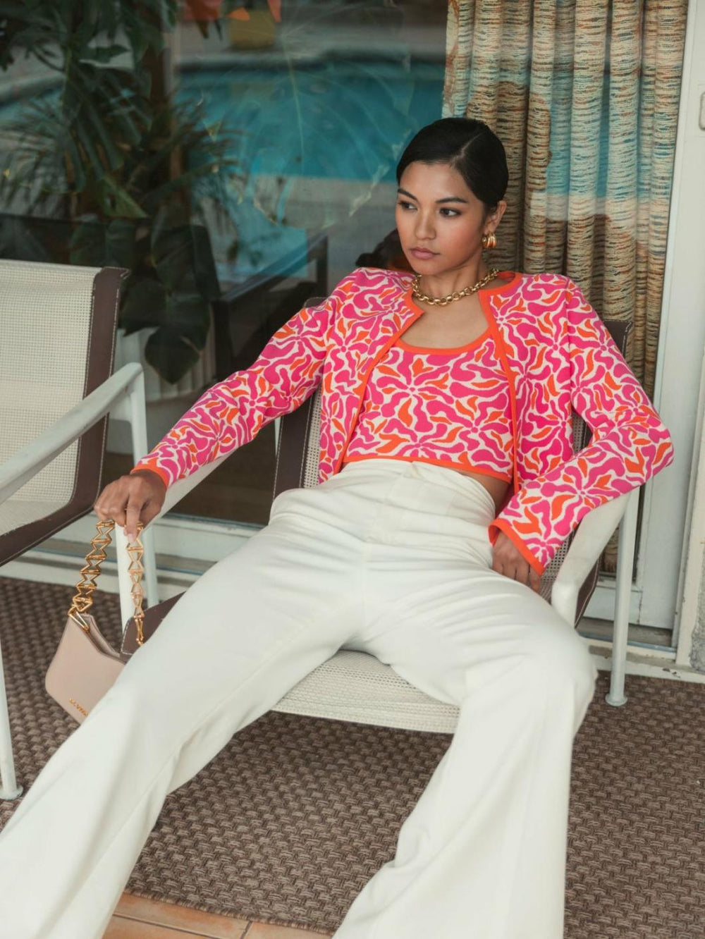 Knitwear | Women Mac Duggal Long Sleeve Knit Floral Cardigan - FINAL SALE Sunset Multi