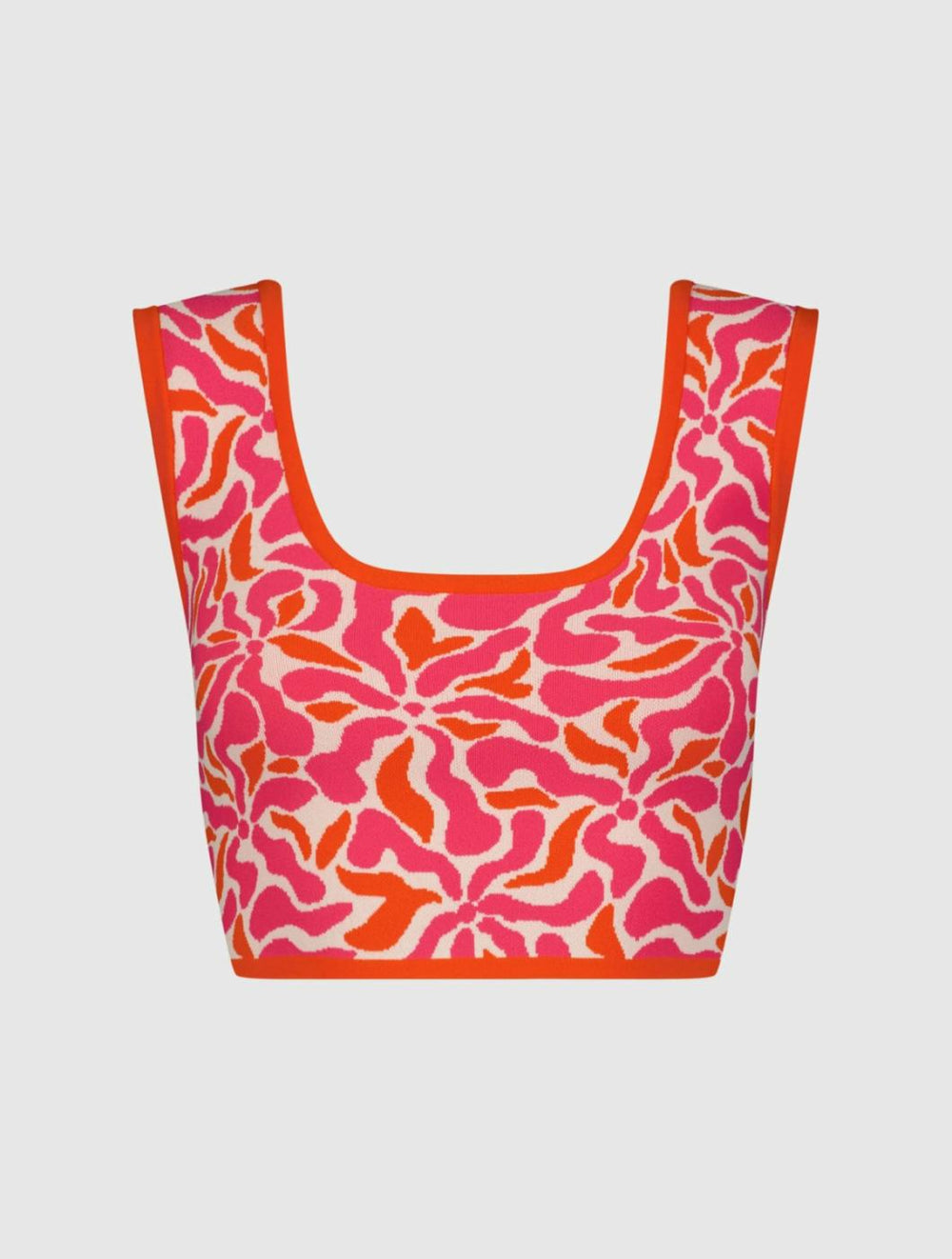 Knitwear | Women Mac Duggal Sleeveless Floral Knit Cropped Tank Top - FINAL SALE Sunset Multi