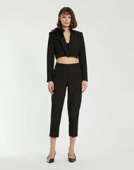 Pants | Women Mac Duggal Black Classic Crepe Fitted Capri Trouser - FINAL SALE Black