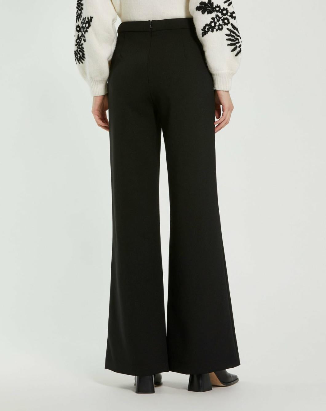 Pants | Women Mac Duggal Classic Crepe Wide Leg High Waisted Trouser Pant - FINAL SALE Black