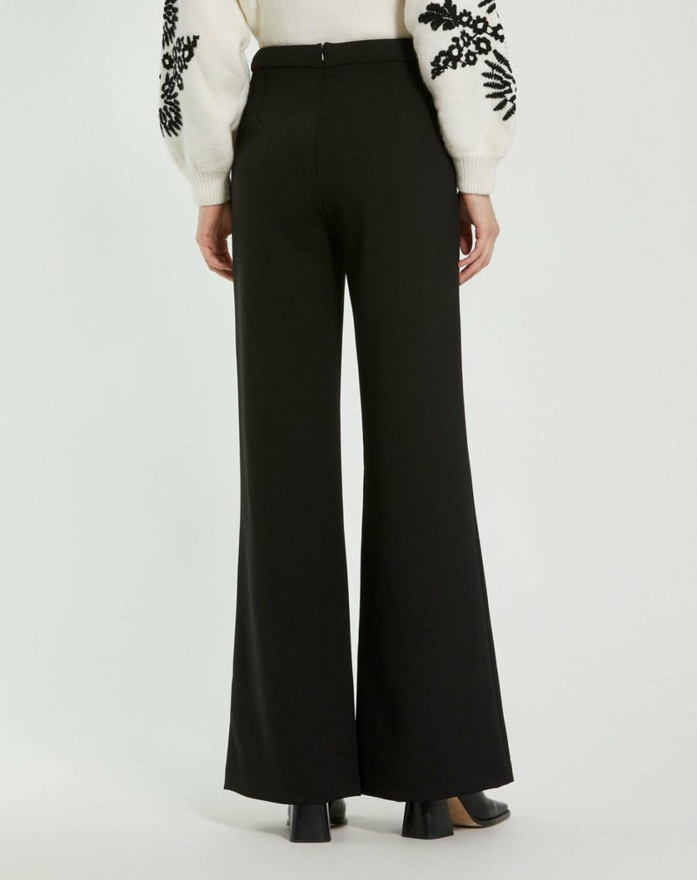 Pants | Women Mac Duggal Classic Crepe Wide Leg High Waisted Trouser Pant - FINAL SALE Black