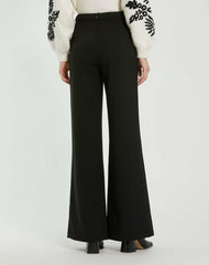 Pants | Women Mac Duggal Classic Crepe Wide Leg High Waisted Trouser Pant - FINAL SALE Black