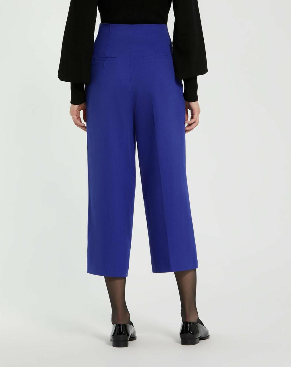 Pants | Women Mac Duggal Cropped Crepe Wide Leg Work Pant Azure Blue