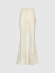 Pants | Women Mac Duggal Ivory Classic Crepe Flared Trouser Pant - FINAL SALE Ivory
