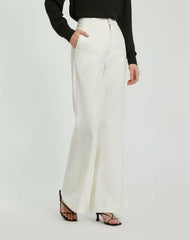 Pants | Women Mac Duggal Ivory Classic Crepe Flared Trouser Pant - FINAL SALE Ivory